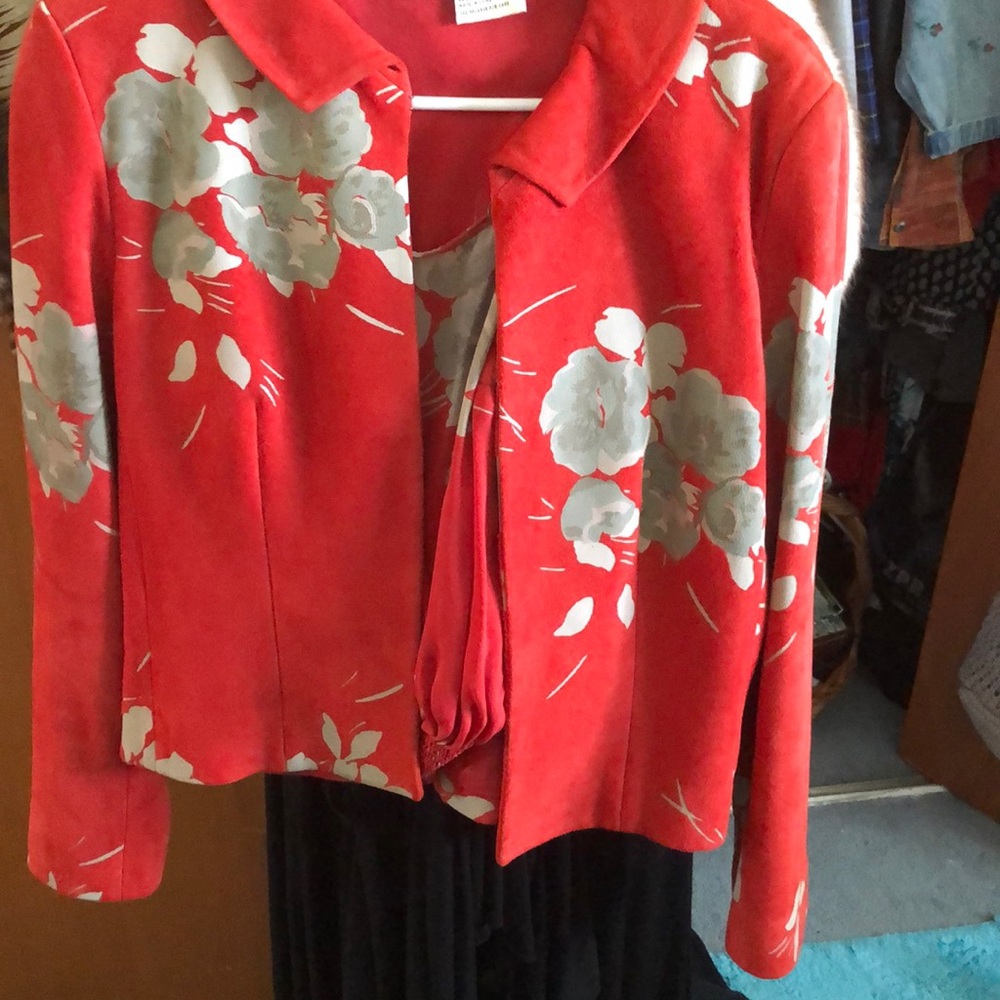 Shade flower jacket hand painted